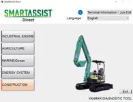 Yanmar SMARTASSIST-Direct 2.37.0 menu showing Construction category for equipment diagnostics Yanmar SMARTASSIST-Direct 2.37.0 menu showing Construction category for equipment diagnostics