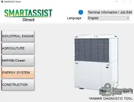 Yanmar SA-Direct 2.37.0 interface with Energy System category selected in the diagnostic menu