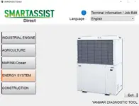 Yanmar SA-Direct 2.37.0 interface with Energy System category selected in the diagnostic menu Yanmar SA-Direct 2.37.0 interface with Energy System category selected in the diagnostic menu