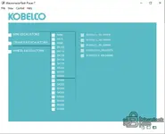 Kobelco manual DVD viewer on Flash Player 7 showing crawler excavator SK series selection for service manual PDF navigation.