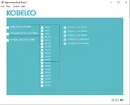 Kobelco manual DVD viewer on Flash Player 7 showing crawler excavator SK series selection for service manual PDF navigation.