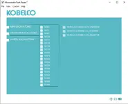 Kobelco manual DVD viewer on Flash Player 7 showing SK450 and SK480 LC variants with S5LS book codes for repair manuals.