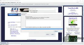 TunerStudio MS v3.0.18 device detect window for COM port scan and ECU connection setup with USB serial drivers.
