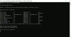 OBDSetup.exe in K+DCAN Utility 2.0 installing USB serial driver and confirming registry values for stable BMW INPA connection.