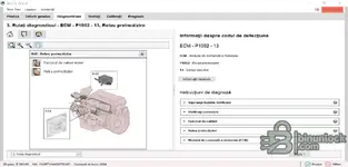 PTT v2.8.360 guided diagnostics for ECM with fault code steps and component diagram