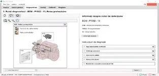 PTT v2.8.360 guided diagnostics for ECM with fault code steps and component diagram
