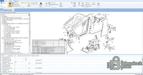 PROSIS v4.6.9.0 cab body panels exploded view with item callouts and part numbers