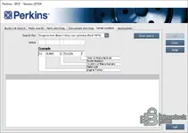 Perkins SPI2 2018A serial number search form for engine identification, build list selection, and parts catalogue.