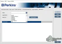 Perkins SPI2 2018A application search with equipment make list for cross reference, engine matching, and parts data.