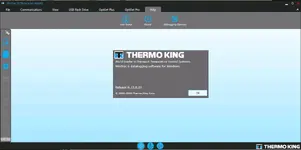 About window of Thermo King WinTrac showing release 6.12.0.21 and datalogging software for Windows. About window of Thermo King WinTrac showing release 6.12.0.21 and datalogging software for Windows.