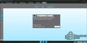 About window of Thermo King WinTrac showing release 6.12.0.21 and datalogging software for Windows.
