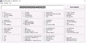 BMW E38 SA code generator v1.0 interface for selecting option items and generating SA string for ZCS coding.