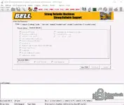 Bell CANCOMM 5.07.0 MDU2 EOL options screen for configuring machine features and production options on supported systems.