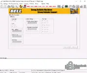 Bell CANCOMM 5.07.0 TMDU settings page with units selection, counter settings, and tyre size presets for configuration.