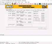 Bell CANCOMM 5.07.0 MMU parameters view showing chassis, engine, and transmission related parameter sections for diagnostics.
