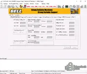 Bell CANCOMM 5.07.0 MMU parameters view showing chassis, engine, and transmission related parameter sections for diagnostics.
