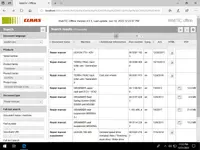 CLAAS WebTIC Offline search results with repair manuals and document filters