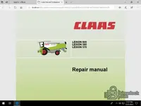 CLAAS repair manual cover opened inside WebTIC Offline PDF viewer