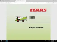 CLAAS repair manual cover opened inside WebTIC Offline PDF viewer