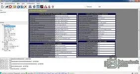 RenOLink 1.99 ECU configuration view for inputs and outputs, EOBD settings, and control strategy overview.