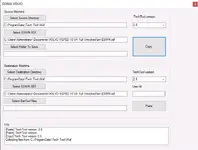 DONIA VOLVO tool v2.8 view showing TechTool Waf data and SDF file transfer options.