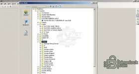 CSS Parts Book Viewer v5.11 book selection tree with Komatsu construction, forklift, and mining libraries.
