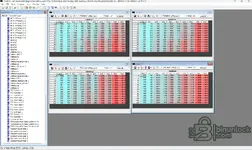 BMW 6HP xHP file in TunerPro, displaying ZF Project# tables and various torque-related clutch transition maps.
