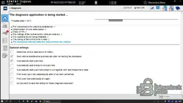 Mercedes Xentry Diagnosis startup: vehicle connection established, VIN check, control units initialization and emissions-relevant data readout — Star Diagnosis quick test workflow.