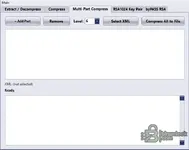 Multi-part compression interface allowing users to add multiple file parts and merge them into one compressed file.