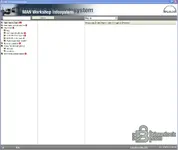 Main navigation interface of MAN WIS v01.2015 displaying repair instructions and maintenance checklists.